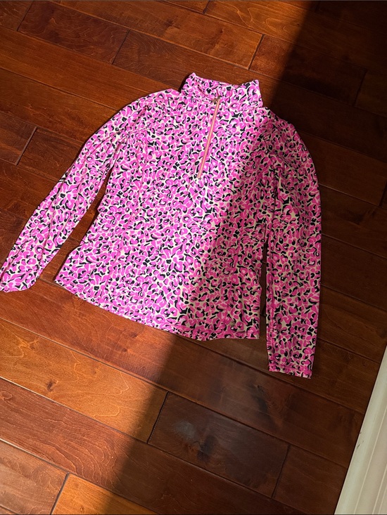 Lilly Pulitzer Tops - Lilly Pulitzer Girls Pink Leopard-Print Long Sleeve Swim Rashguard